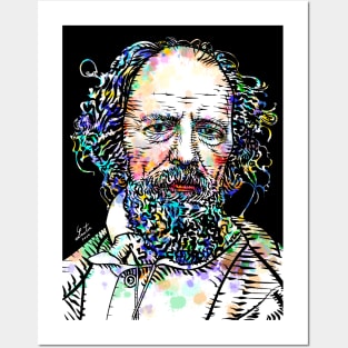 ALFRED,LORD TENNYSON watercolor and ink portrait Posters and Art